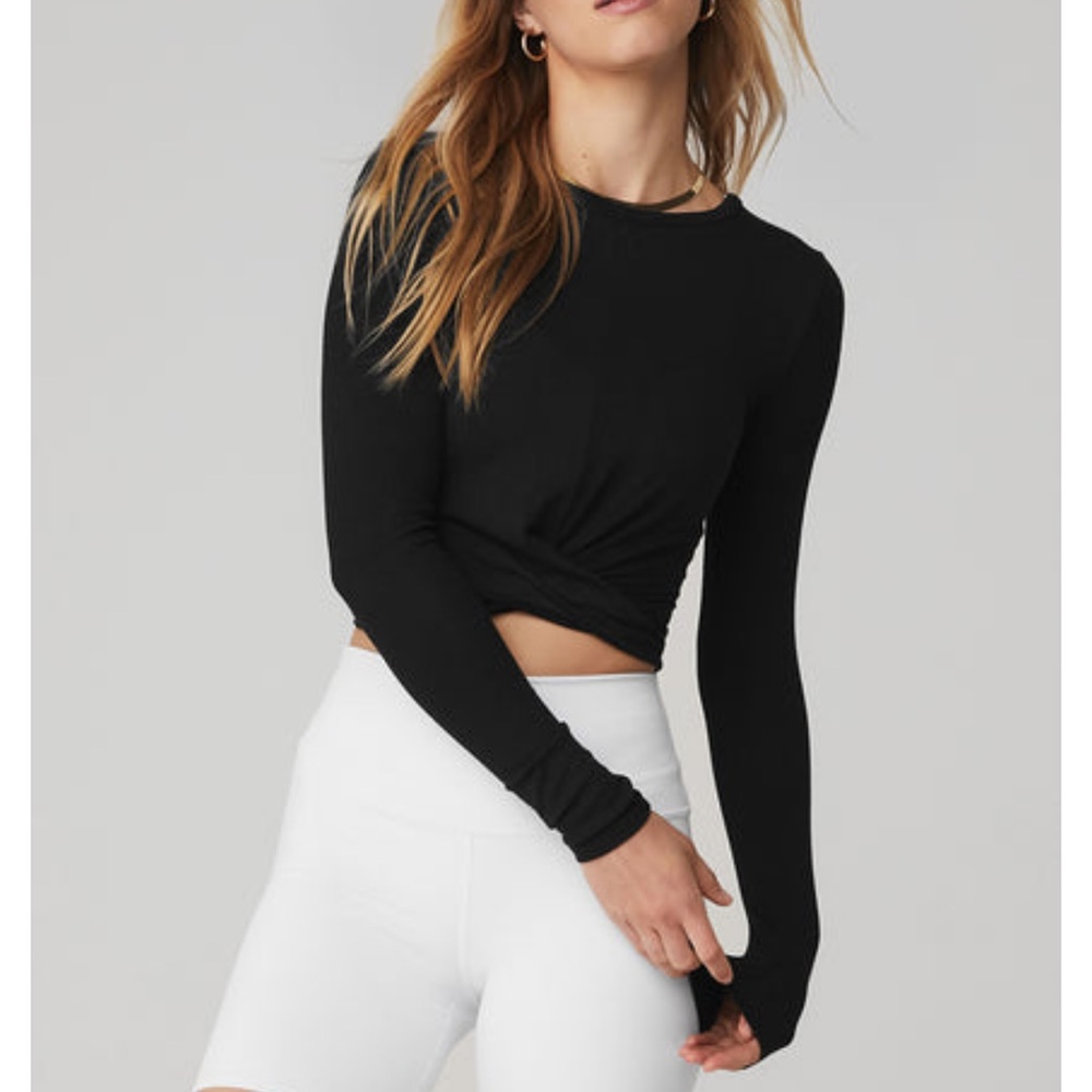 Alo yoga Cover Long Sleeve top - black